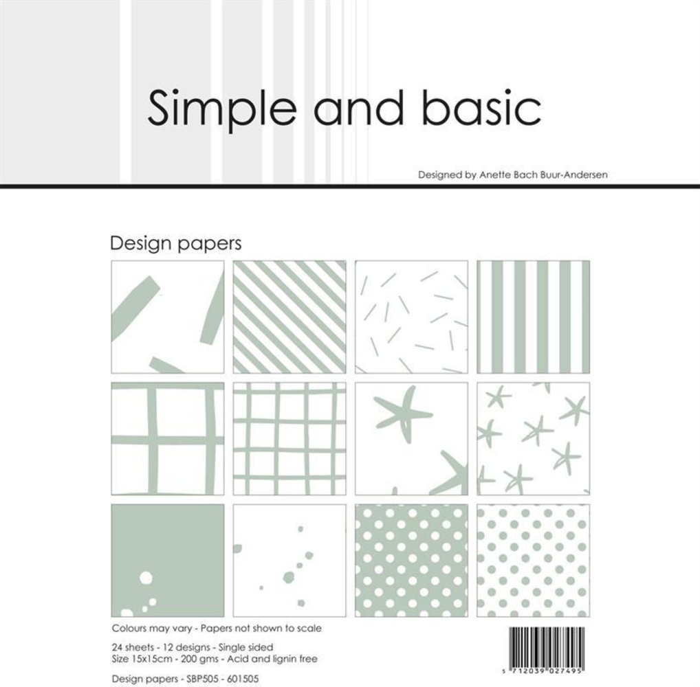 Simple and Basic Sage 6x6 Inch Paper Pack (SBP505) (OUTLET)