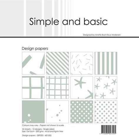 Simple and Basic Sage 6x6 Inch Paper Pack (SBP505) (OUTLET)