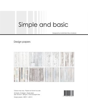 Simple and Basic White Wood 6x6 Inch Paper Pack (SBP511) (DISCONTINUED)