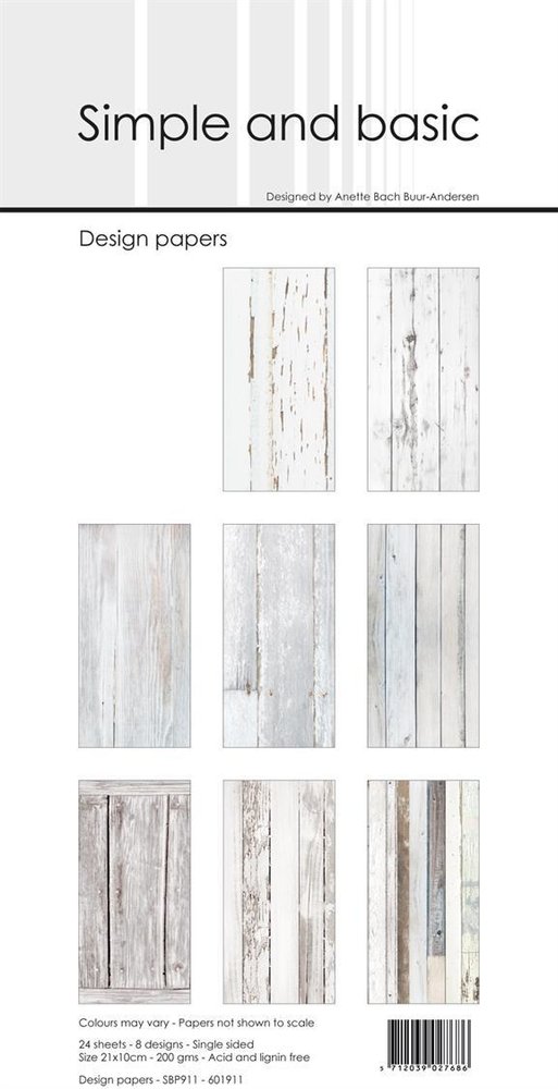 Simple and Basic White Wood Slim Paper Pack (SBP911) (DISCONTINUED)