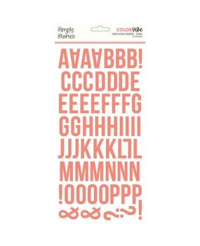 Simple Stories Color Vibe Foam Alpha Stickers Coral (13443) (DISCONTINUED)