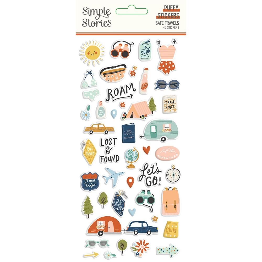 Simple Stories Safe Travels Puffy Stickers (14821) (OUTLET)