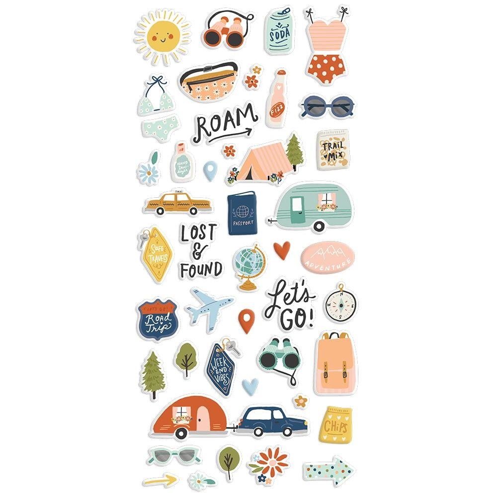 Simple Stories Safe Travels Puffy Stickers (14821) (DISCONTINUED)