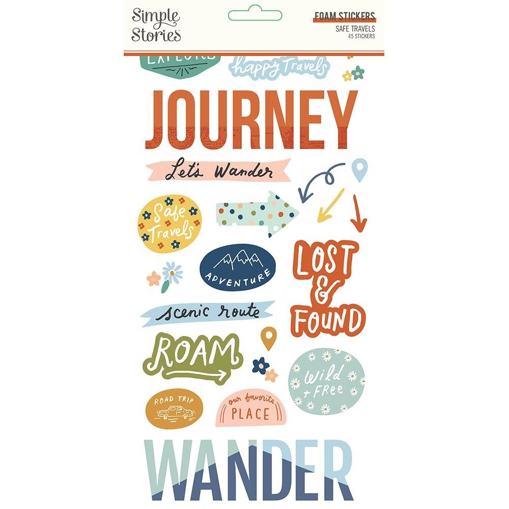 Simple Stories Safe Travels Foam Stickers (14820) (DISCONTINUED)