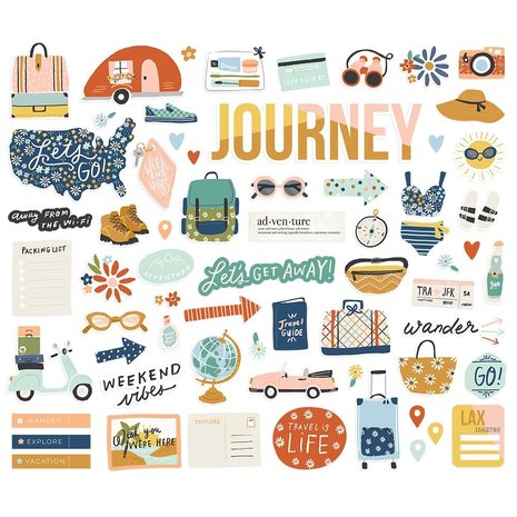 Simple Stories Safe Travels Bits & Pieces (14816) (DISCONTINUED)