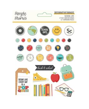 Simple Stories School Life Decorative Brads (14922) (DISCONTINUED)