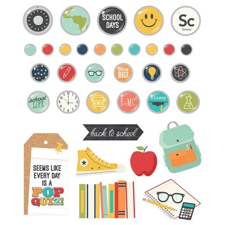 Simple Stories School Life Decorative Brads (14922) (DISCONTINUED)