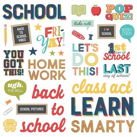 Simple Stories School Life Foam Stickers (14920) (DISCONTINUED)