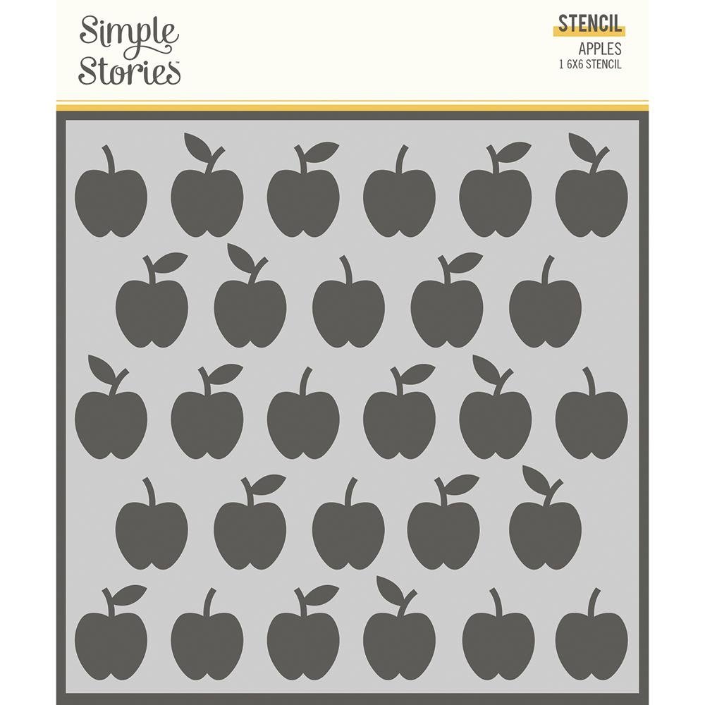 Simple Stories School Life Stencils Apples (14926) (DISCONTINUED)
