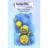IndigoBlu Man in the Moon by Asia A6 Rubber Stamps (IND0758) (OUTLET)