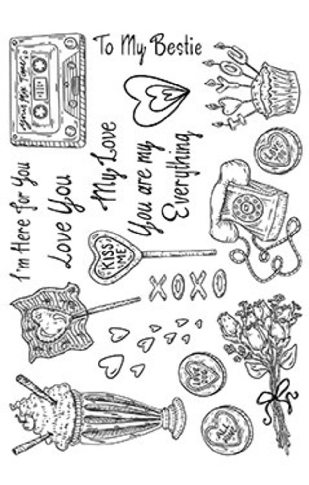 The Card Hut Romantic Explosion Clear Stamps (SSB007) (OUTLET)
