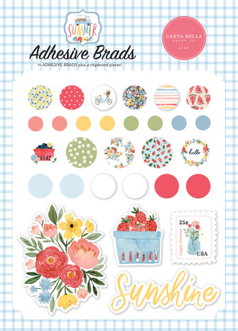 Carta Bella Summer Adhesive Brads (CBS133020) (OUTLET)