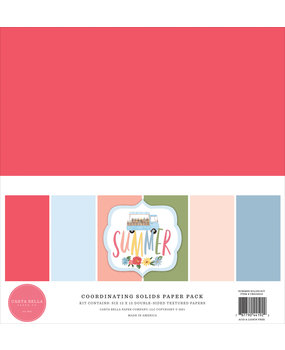 Carta Bella Summer 12x12 Inch Coordinating Solids Paper Pack (CBS133015) (OUTLET)