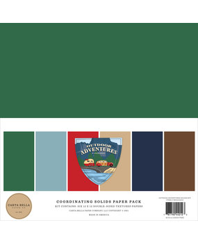 Carta Bella Outdoor Adventures 12x12 Inch Coordinating Solids Paper Pack (CBOA134015) (OUTLET)