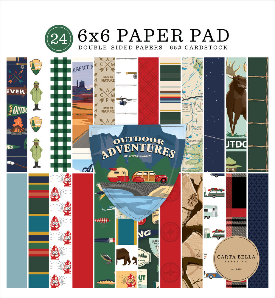 Carta Bella Outdoor Adventures 6x6 Inch Paper Pad (CBOA134023) (OUTLET) Carta Bella Outdoor Adventures 6x6 Inch Paper Pad (CBOA134023) (OUTLET)