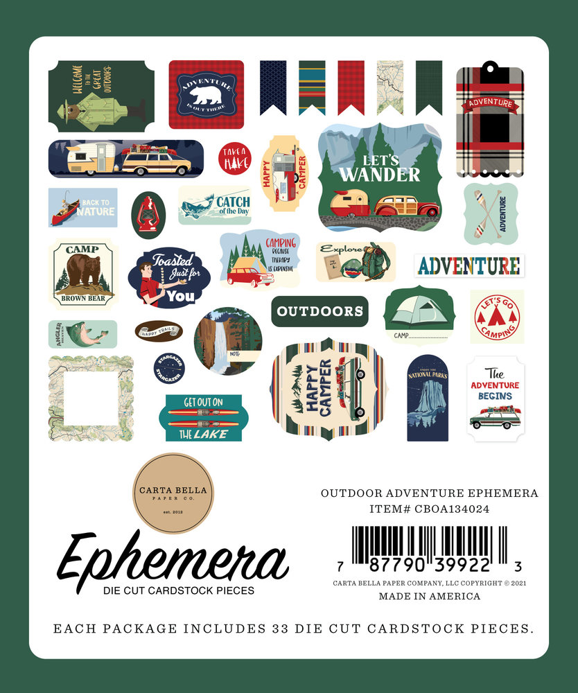 Carta Bella Outdoor Adventures Ephemera (CBOA134024) (OUTLET) Carta Bella Outdoor Adventures Ephemera (CBOA134024) (OUTLET)