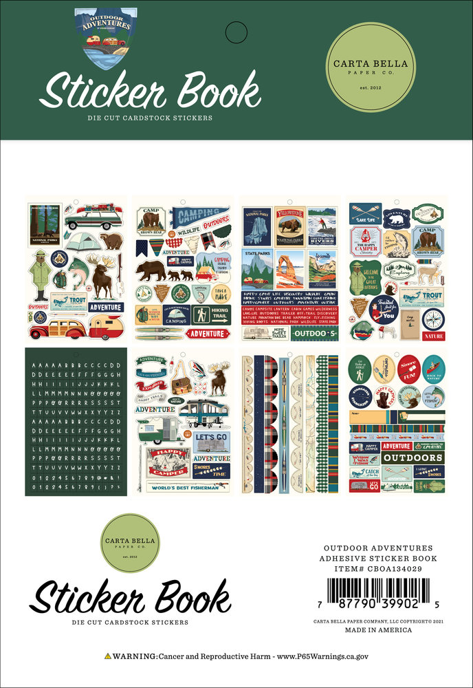 Carta Bella Outdoor Adventures Sticker Book (CBOA134029) (OUTLET)