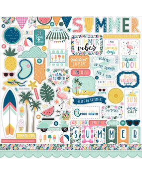 Echo Park Pool Party 12x12 Inch Element Sticker (POP240014) (DISCONTINUED)