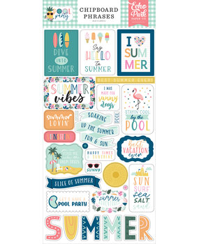 Echo Park Pool Party Chipboard Phrases (POP240022) (DISCONTINUED) Echo Park Pool Party Chipboard Phrases (POP240022) (DISCONTINUED)