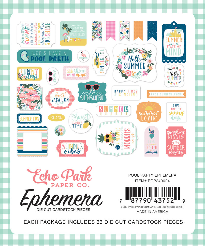 Echo Park Pool Party Ephemera (POP240024) (OUTLET)