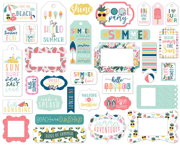 Echo Park Pool Party Frames & Tags (POP240025) (DISCONTINUED) Echo Park Pool Party Frames & Tags (POP240025) (DISCONTINUED)