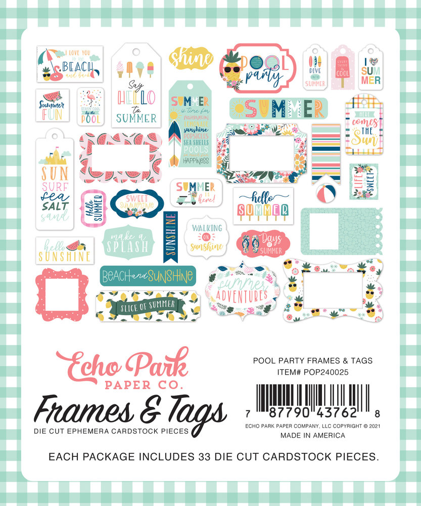Echo Park Pool Party Frames & Tags (POP240025) (OUTLET)