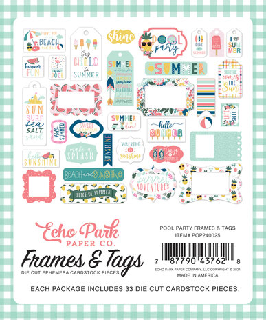 Echo Park Pool Party Frames & Tags (POP240025) (OUTLET)