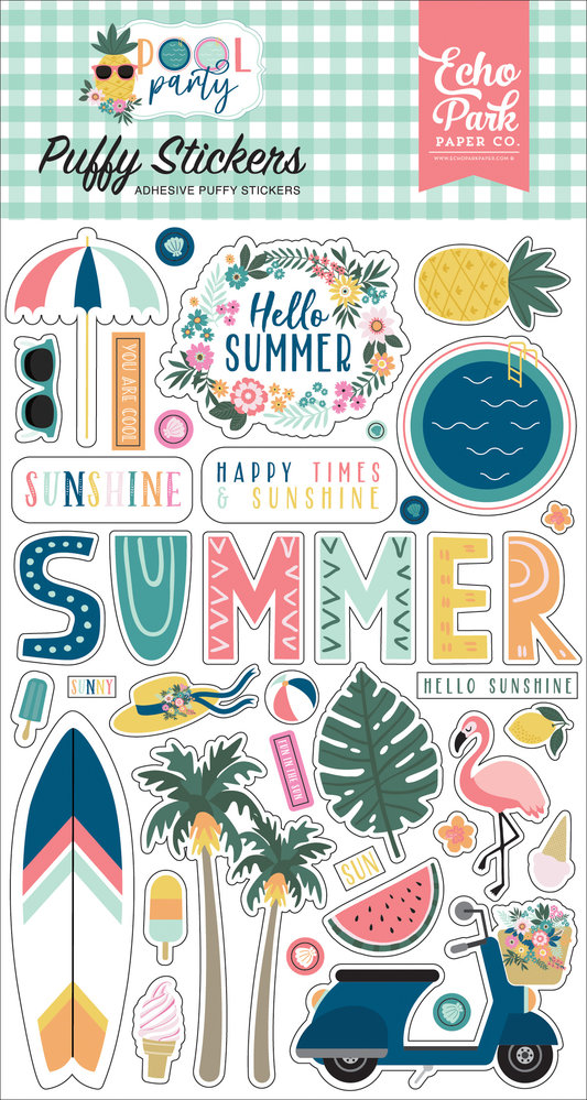 Echo Park Pool Party Puffy Stickers (POP240066) (OUTLET)