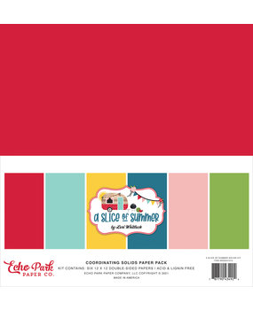 Echo Park A Slice Of Summer 12x12 Inch Coordinating Solids Paper Pack (SOS241015) (DISCONTINUED)