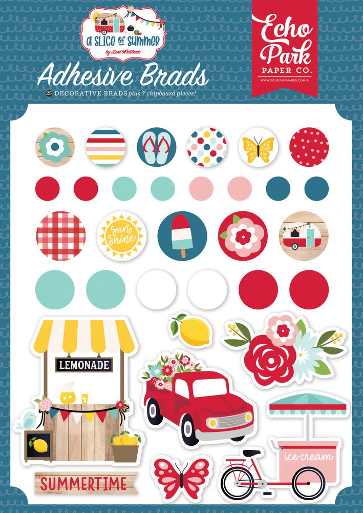 Echo Park A Slice Of Summer Adhesive Brads (SOS241020) (DISCONTINUED) Echo Park A Slice Of Summer Adhesive Brads (SOS241020) (DISCONTINUED)