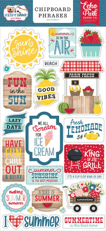 Echo Park A Slice Of Summer Chipboard Phrases (SOS241022) (DISCONTINUED)