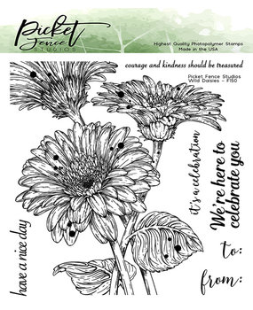 Picket Fence Studios Wild Daisies 6x6 Inch Clear Stamps (F-150) (OUTLET)