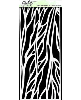 Picket Fence Studios Slim Line Details of a Wing 4x10 Inch Stencil (SC-233) (OUTLET)