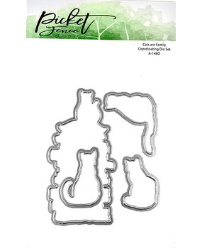 Picket Fence Studios Cats Are Family 4x6 Inch Dies (A-148D) (OUTLET)