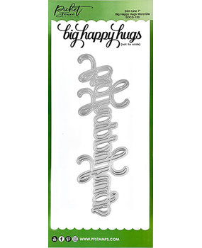 Picket Fence Studios Slim Line Big Happy Hugs Word 4x10 Inch Dies (SDCS-120) (OUTLET)