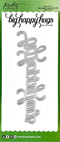 Picket Fence Studios Slim Line Big Happy Hugs Word 4x10 Inch Dies (SDCS-120) (OUTLET) Picket Fence Studios Slim Line Big Happy Hugs Word 4x10 Inch Dies (SDCS-120) (OUTLET)