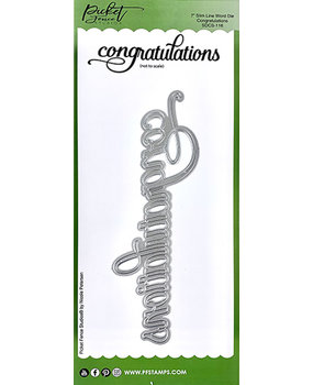 Picket Fence Studios Slim Line Congratulations Word 4x10 Inch Dies (SDCS-116) (OUTLET)