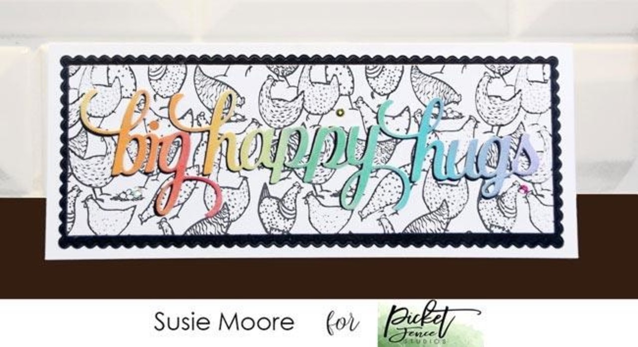 Picket Fence Studios Slim Line Big Happy Hugs Word 4x10 Inch Dies (SDCS-120) (OUTLET) Picket Fence Studios Slim Line Big Happy Hugs Word 4x10 Inch Dies (SDCS-120) (OUTLET)