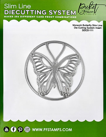 Picket Fence Studios Slim Line Die Cutting System Insert 4x4 Inch Monarch Butterfly (SDCS-111) (OUTLET)