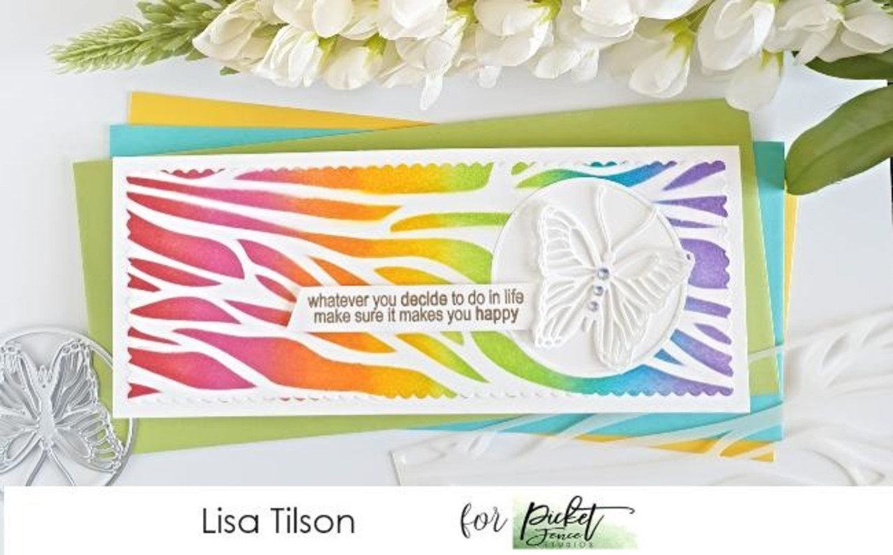 Picket Fence Studios Slim Line Die Cutting System Insert 4x4 Inch Monarch Butterfly (SDCS-111) (OUTLET)