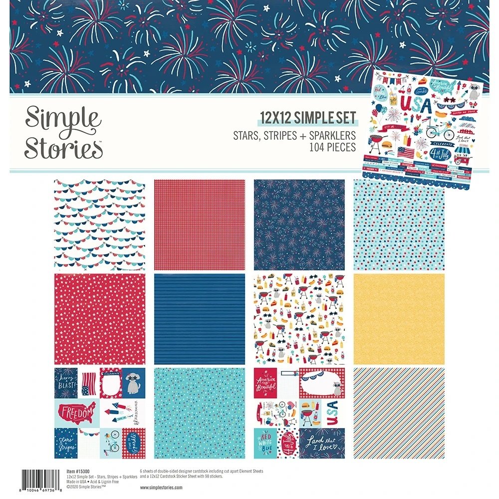 Simple Stories Stars, Stripes + Sparklers Collection Kit (15300) (DISCONTINUED) Simple Stories Stars, Stripes + Sparklers Collection Kit (15300) (DISCONTINUED)