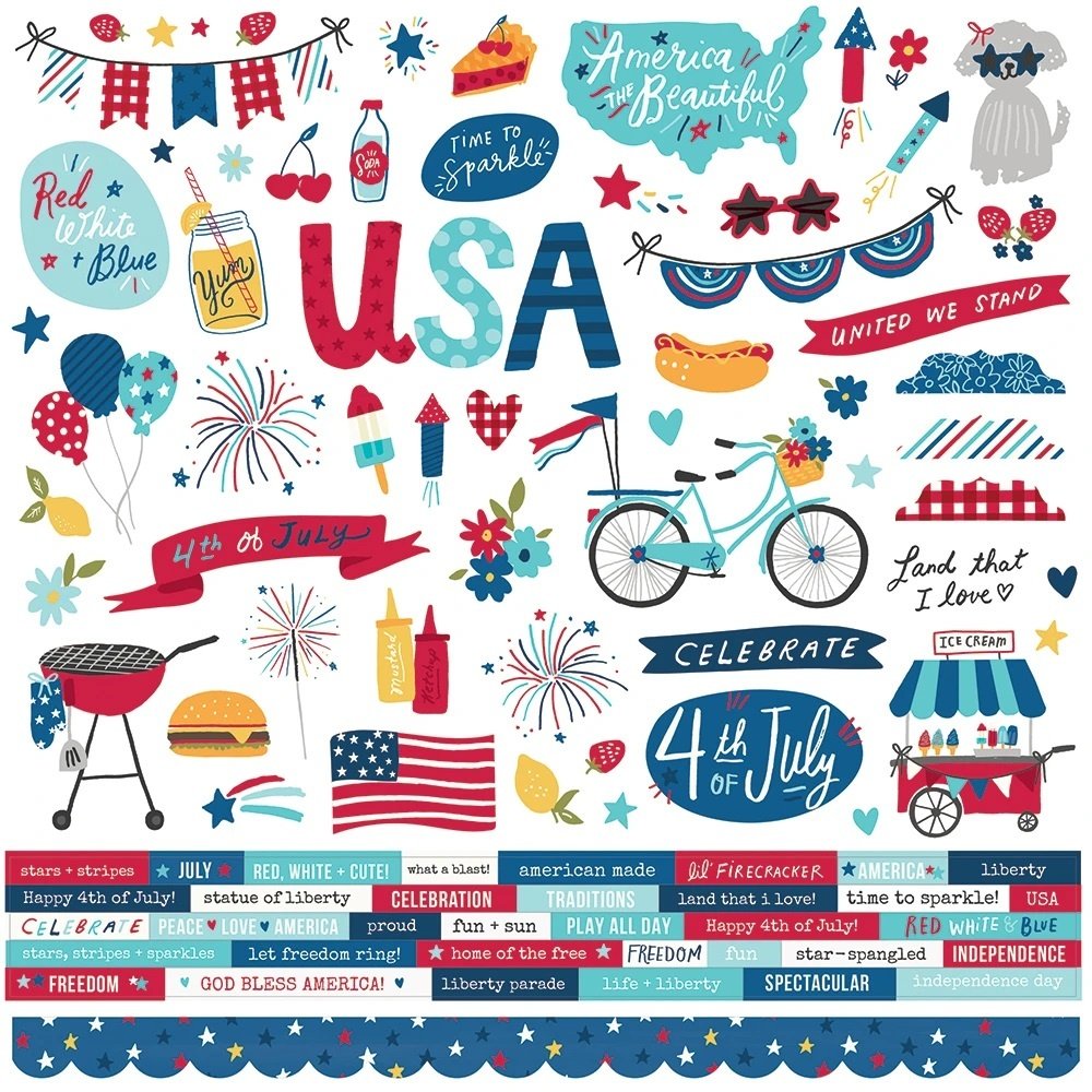 Simple Stories Stars, Stripes + Sparklers Collection Kit (15300) (DISCONTINUED) Simple Stories Stars, Stripes + Sparklers Collection Kit (15300) (DISCONTINUED)
