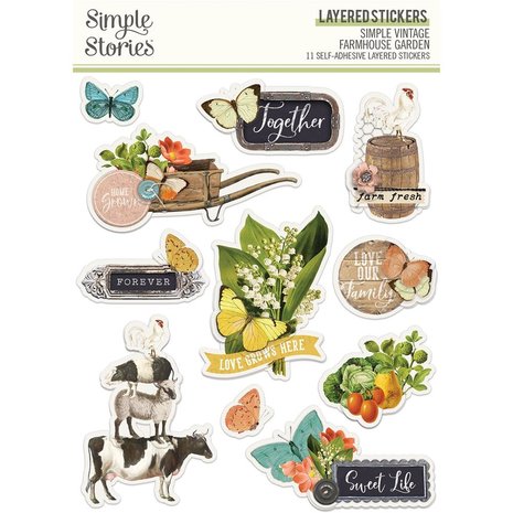 Simple Stories Simple Vintage Farmhouse Garden Layered Stickers (15026) (DISCONTINUED)