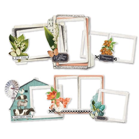 Simple Stories Simple Vintage Farmhouse Garden Chipboard Frames (15024) (DISCONTINUED)