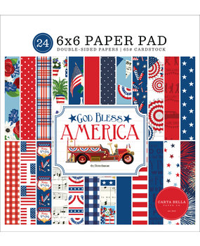 Carta Bella God Bless America 6x6 Inch Paper Pad (CBGBA136023) (OUTLET)