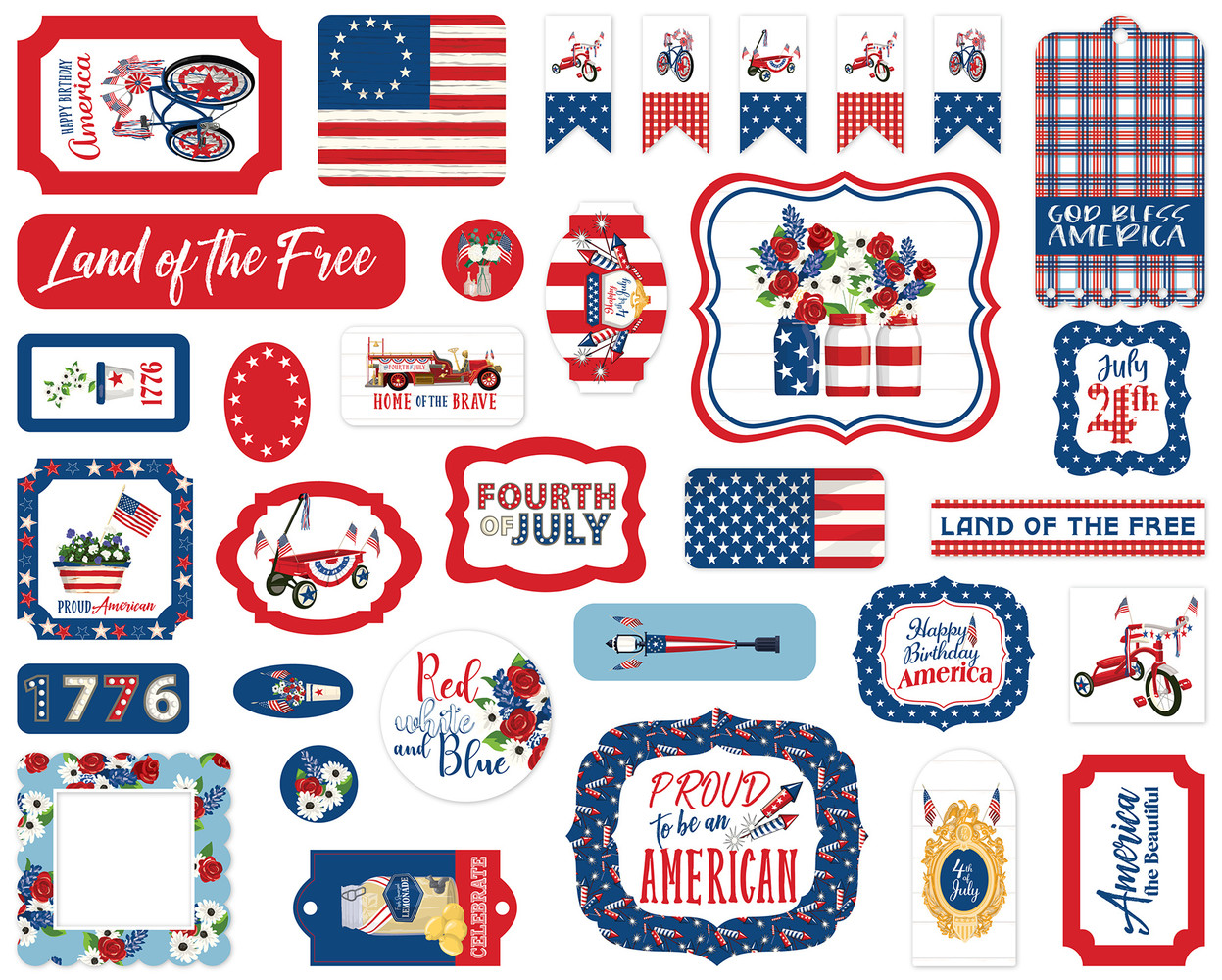 Carta Bella God Bless America Ephemera (CBGBA136024) (OUTLET) Carta Bella God Bless America Ephemera (CBGBA136024) (OUTLET)