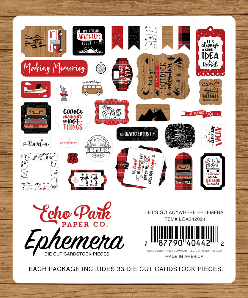Echo Park Let's Go Anywhere Ephemera (LGA242024) (DISCONTINUED)