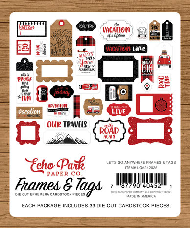 Echo Park Let's Go Anywhere Frames & Tags (LGA242025) (OUTLET)
