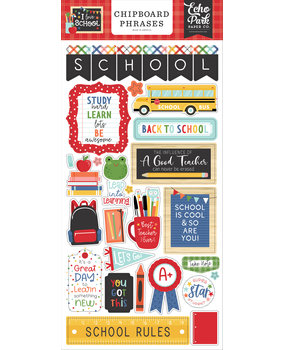 Echo Park I Love School Chipboard Phrases (SCH243022) (DISCONTINUED) Echo Park I Love School Chipboard Phrases (SCH243022) (DISCONTINUED)