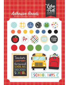 Echo Park I Love School Adhesive Brads (SCH243020) (OUTLET)